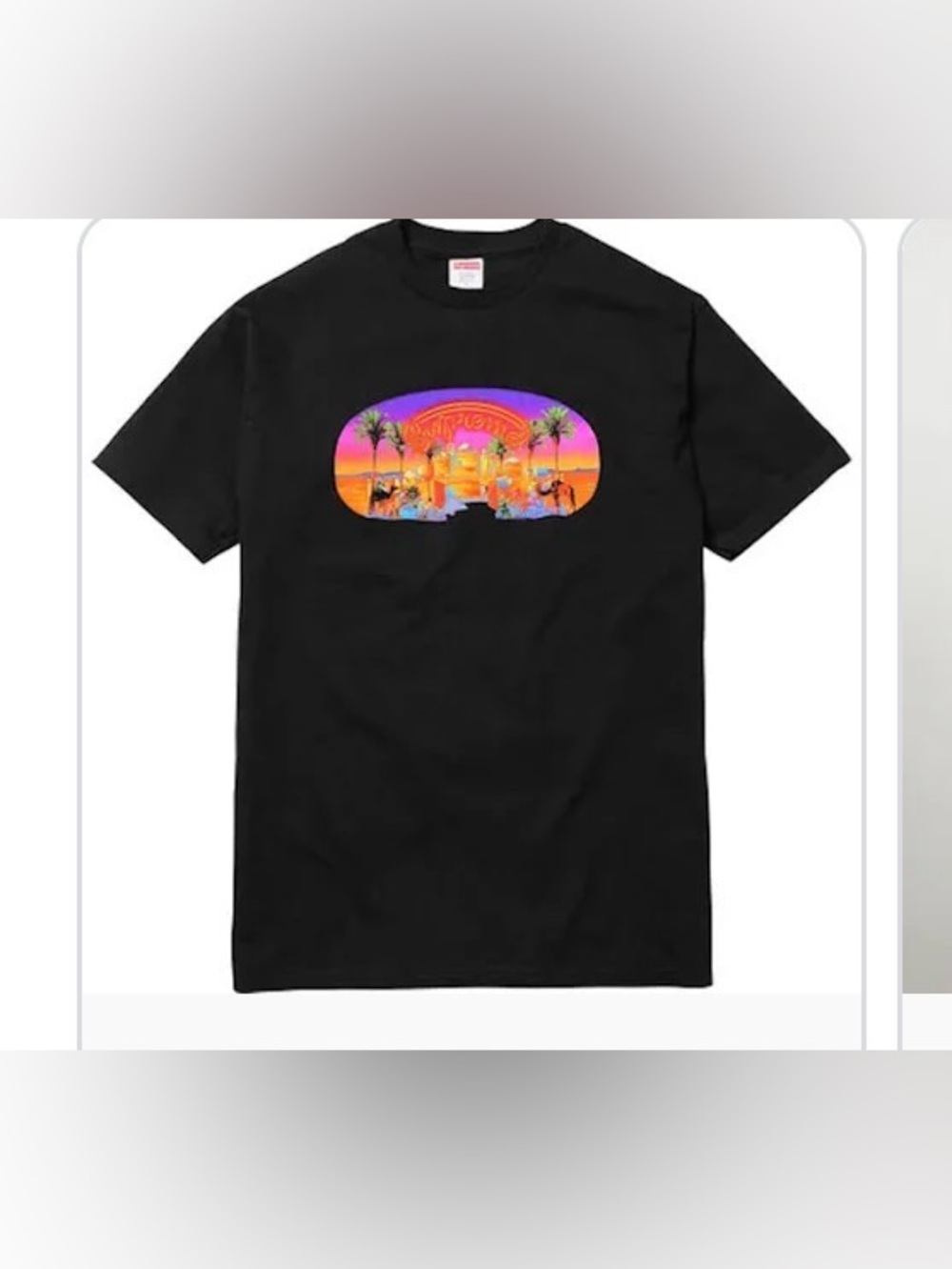 Supreme Mirage Tee Black Size Large L SS17 Desert Neon Graphic T-Shirt Vintage